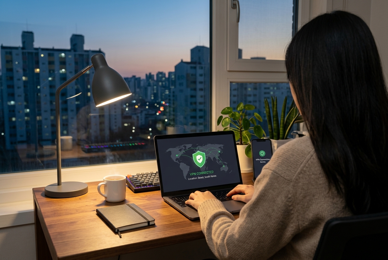 클라우드플레어 차단 우회 VPN 사용 장면