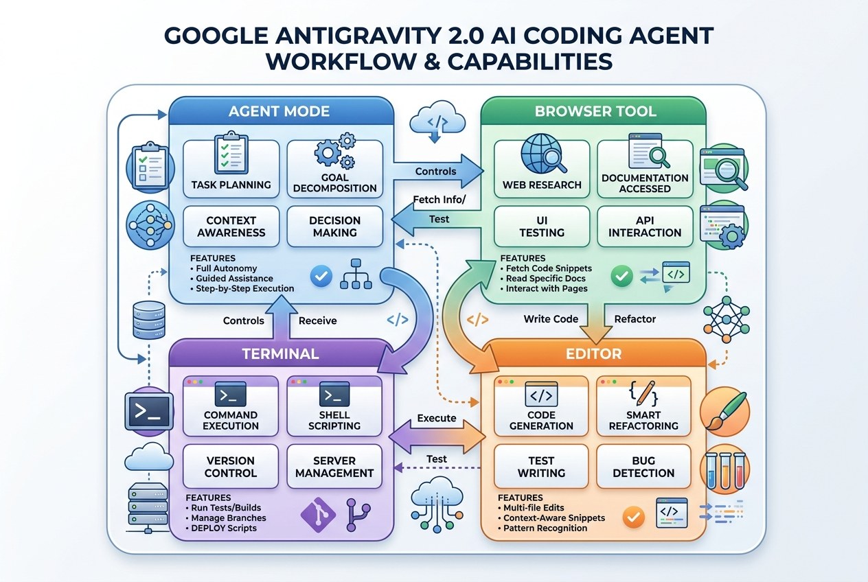 Google Antigravity 2.0 핵심 기능 매트릭스